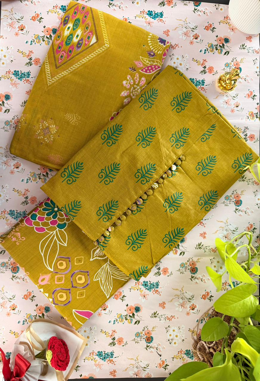 Unstitched Pure cotton Suit